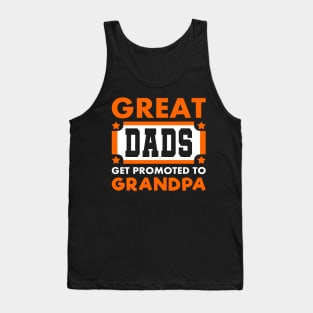 Promoted To Grandpa Saying Typography White Orange Tank Top